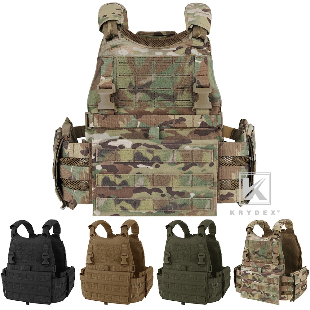 KRYDEX Tactical SCARAB Plate Carrier Heavy Duty MOLLE Vest w/ Side Plates Pocket