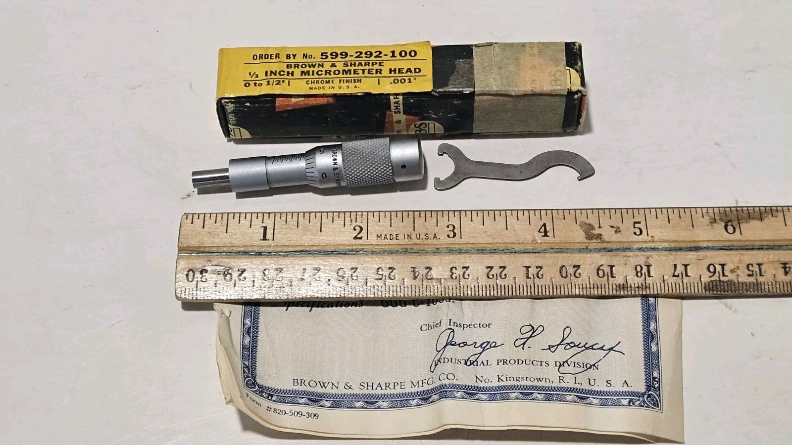 Vtg. Brown & Sharpe 1/2" Micrometer Head No. 292