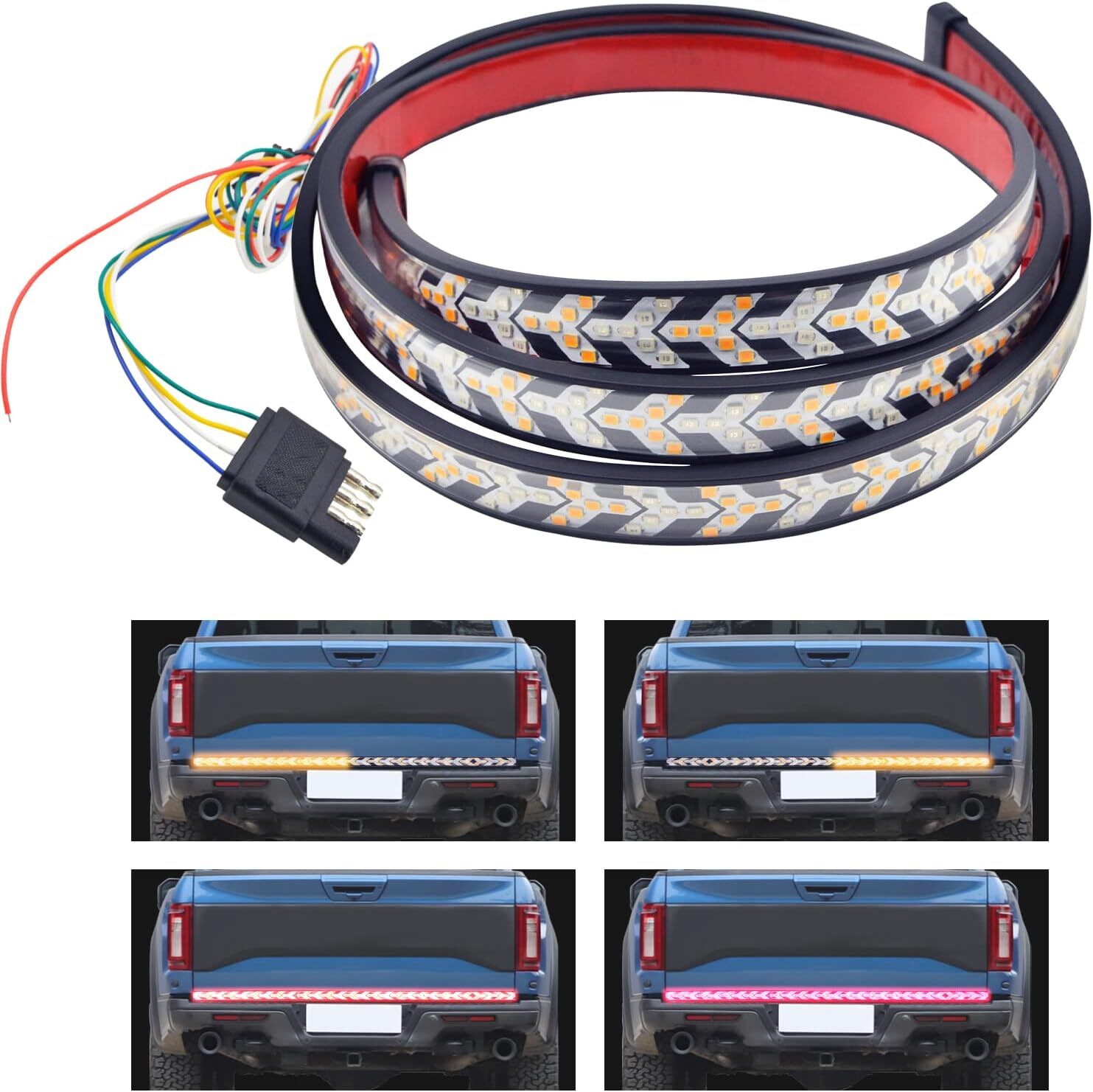 NEW 48" ARROW LED Tailgate Light Strip Yellow Turn Signal Light Red Brake Light