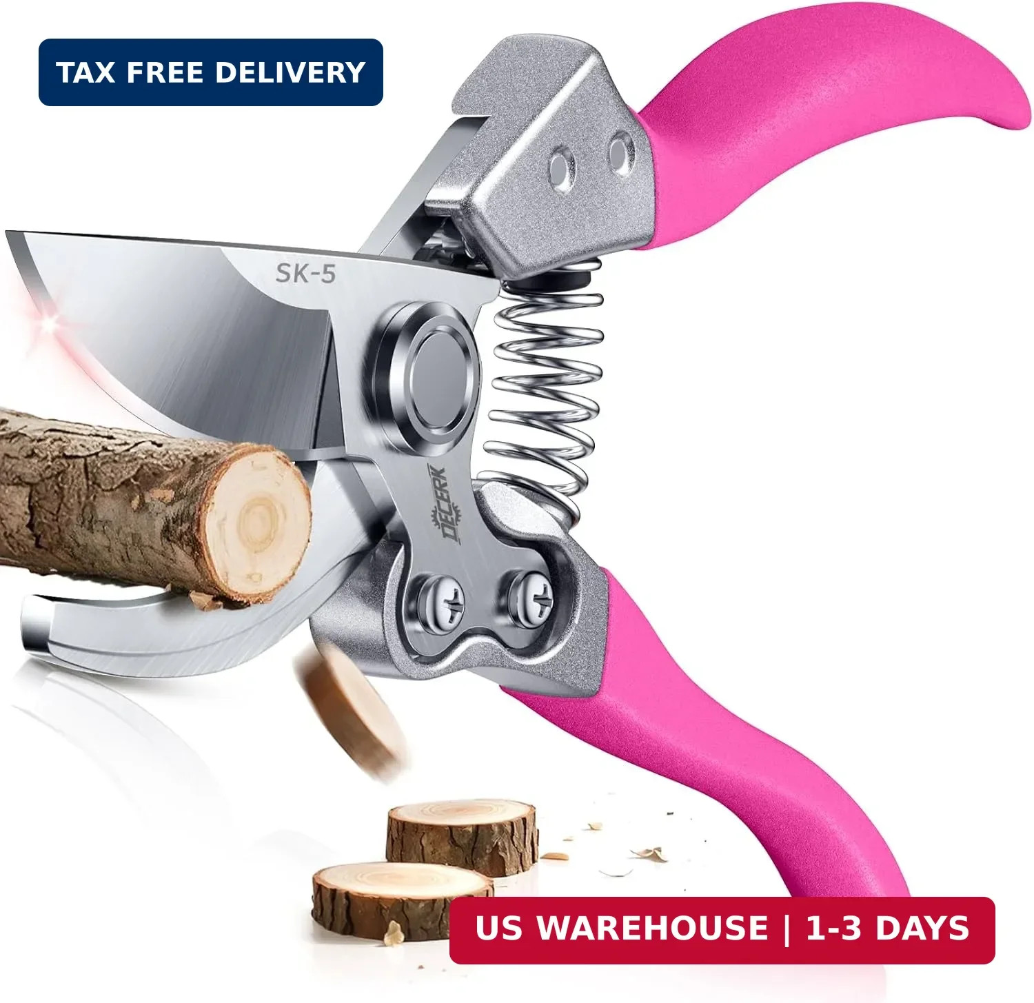 8.5" Bypass Pruning Shears for Women - Lightweight Garden Scissors, Ultra Sharp