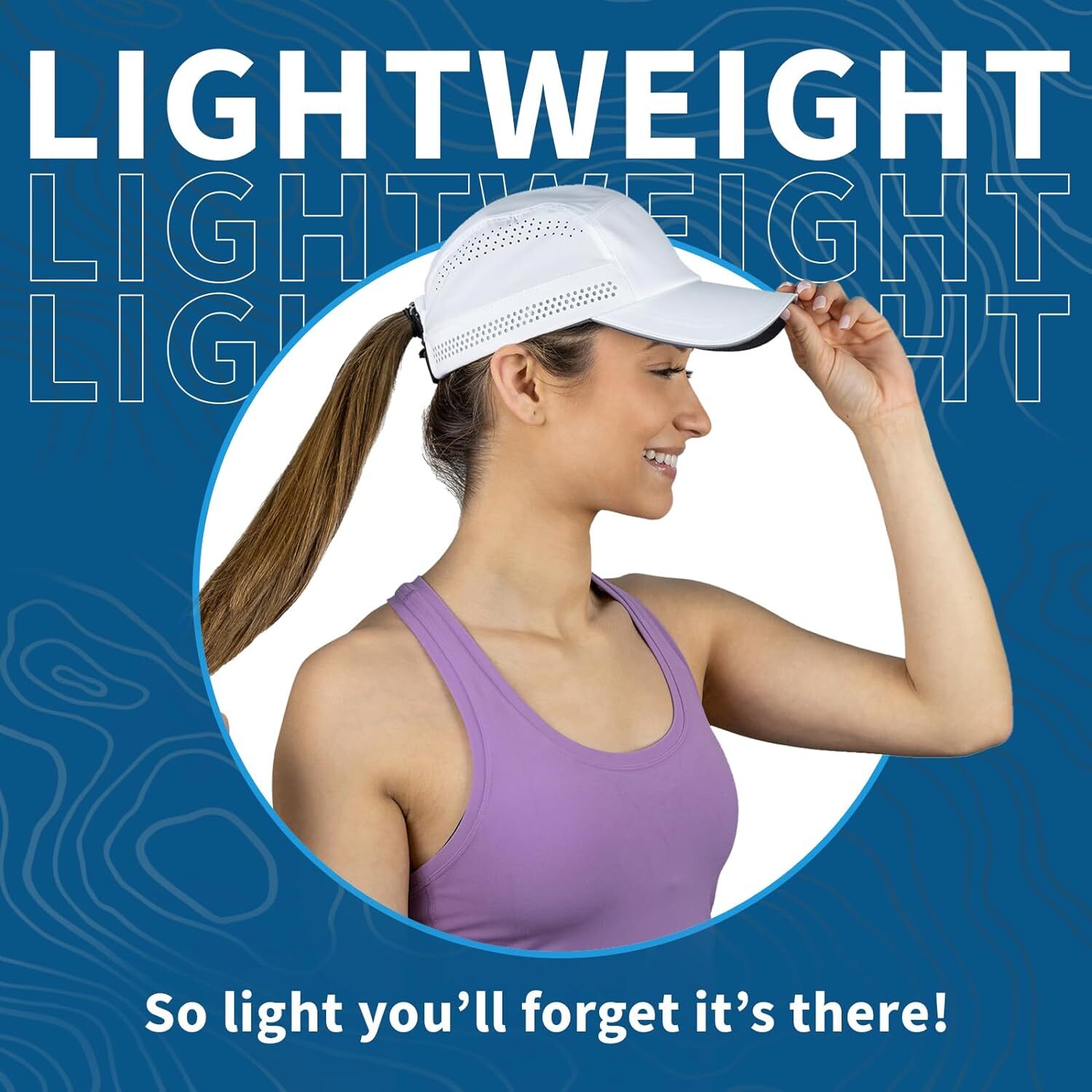 TrailHeads Women's Running Hat | Recycled Sports Cap One Size, White