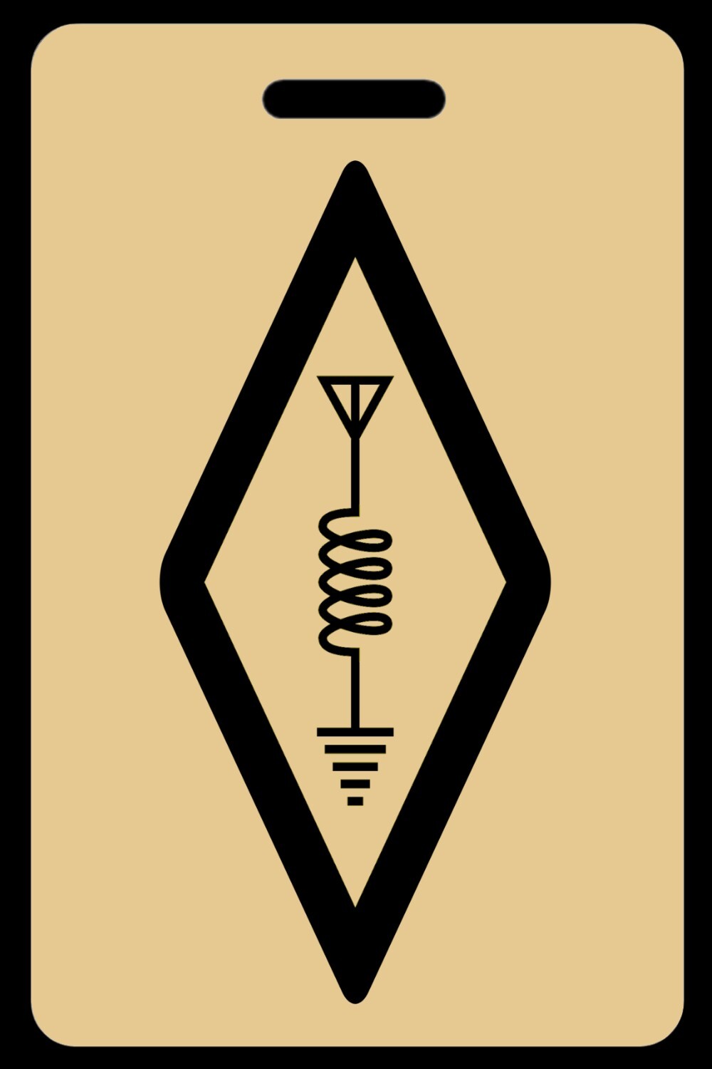 Lo-Viz Tan Amateur/HAM Radio Bag Tag - Personalized