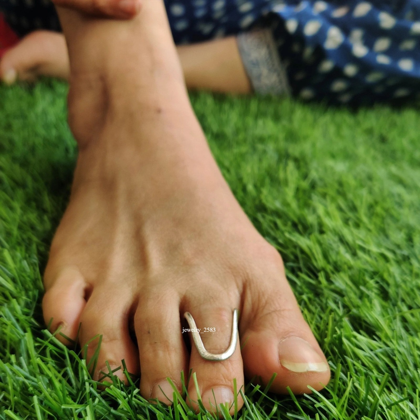 Solid Metal Thanks Giving Gift For Womens U Shape Adjustable Toe Ring 925 Silver