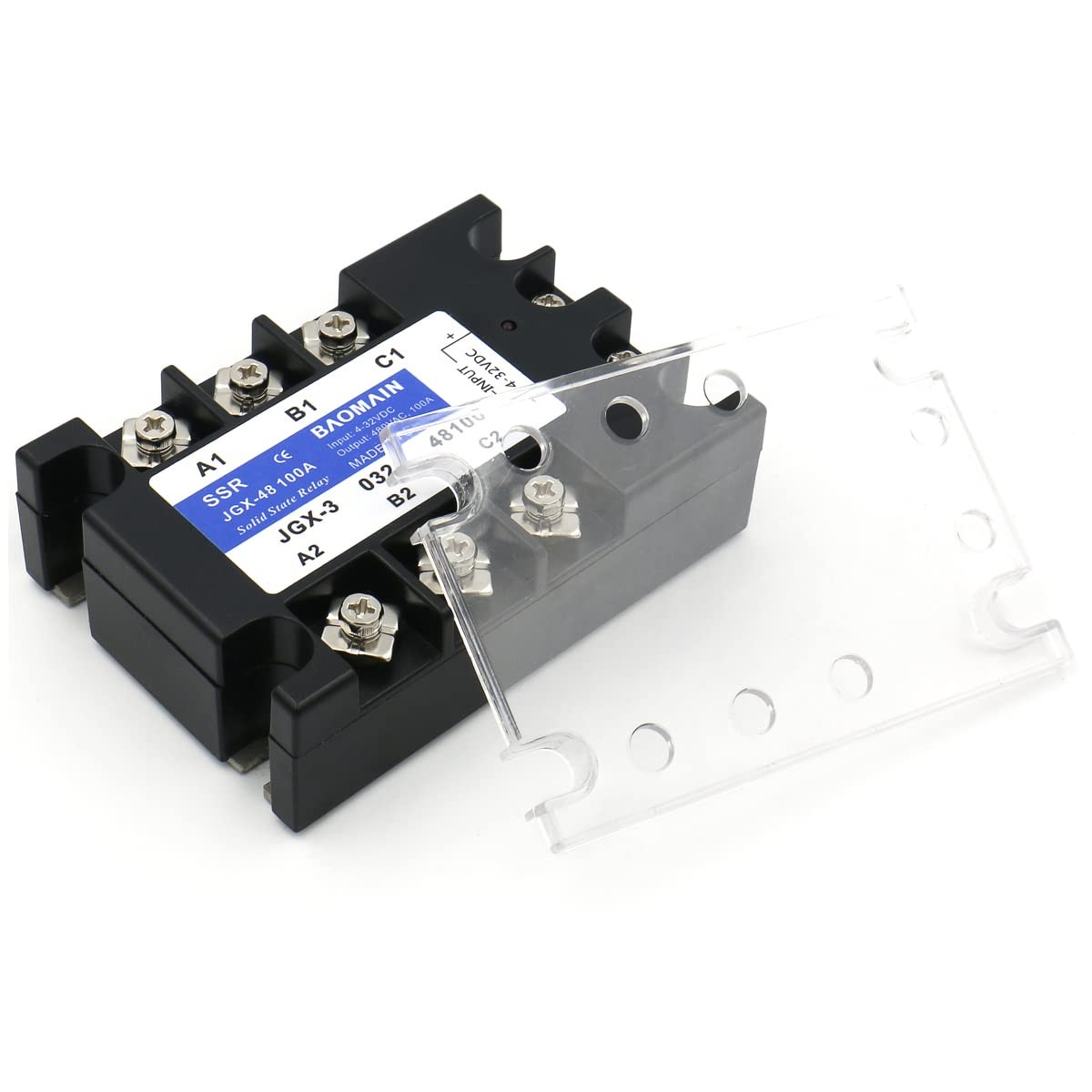 3 Phase Solid State Relay JGX-48100A 4-32 VDC Input 480VAC 100 Amp Output DC/AC