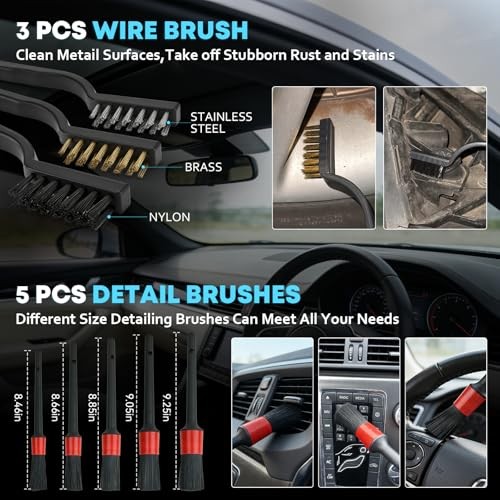 Car Cleaning kit, Car Interior Detailing kit with 10000pa Car Vacuum 25 pcs