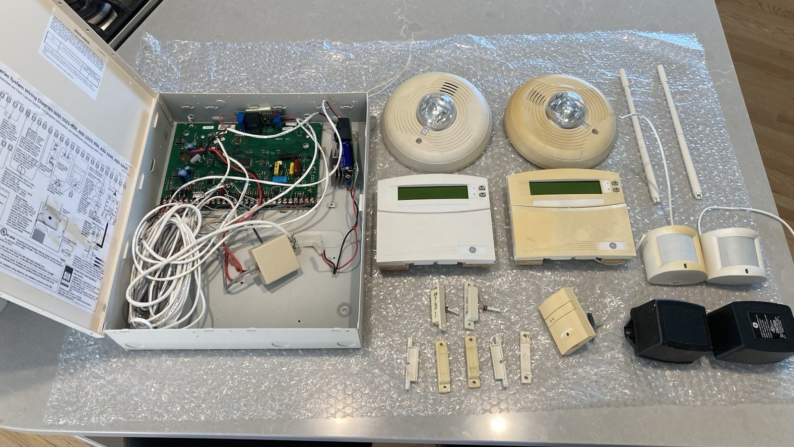 GE Interlogix Concord 4 Alarm System Equipment Lot/Boards, Keypads, Sensors, Etc
