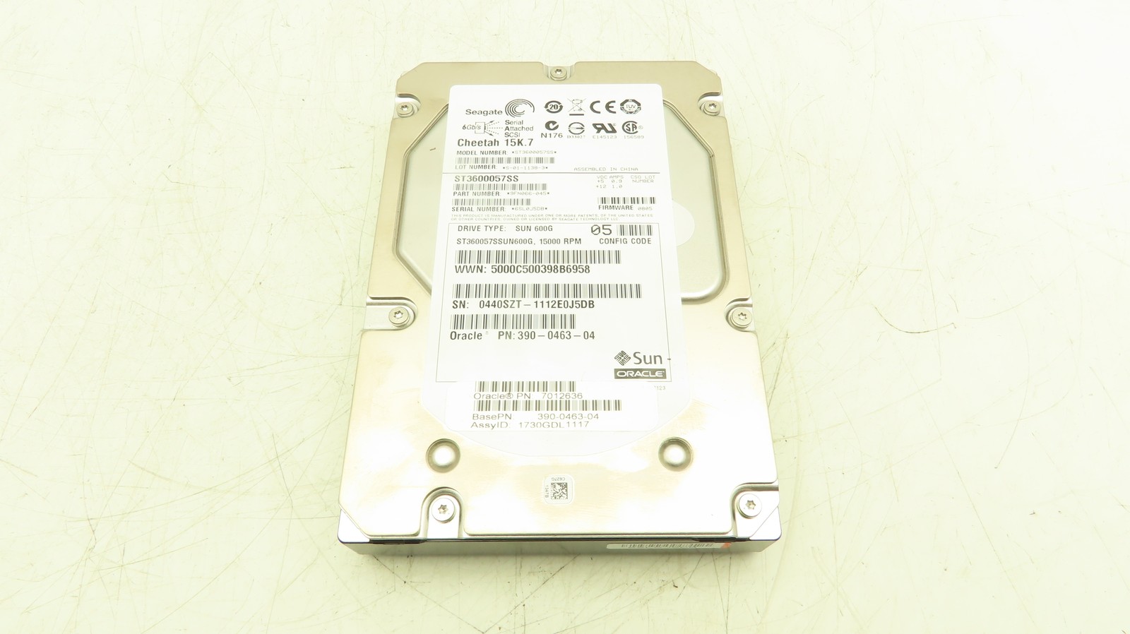 Sun/Seagate ST3600057SS Cheetah 15K.7 Hard Drive SAS 15k rpm 3.5" 600Gb F/W 0805