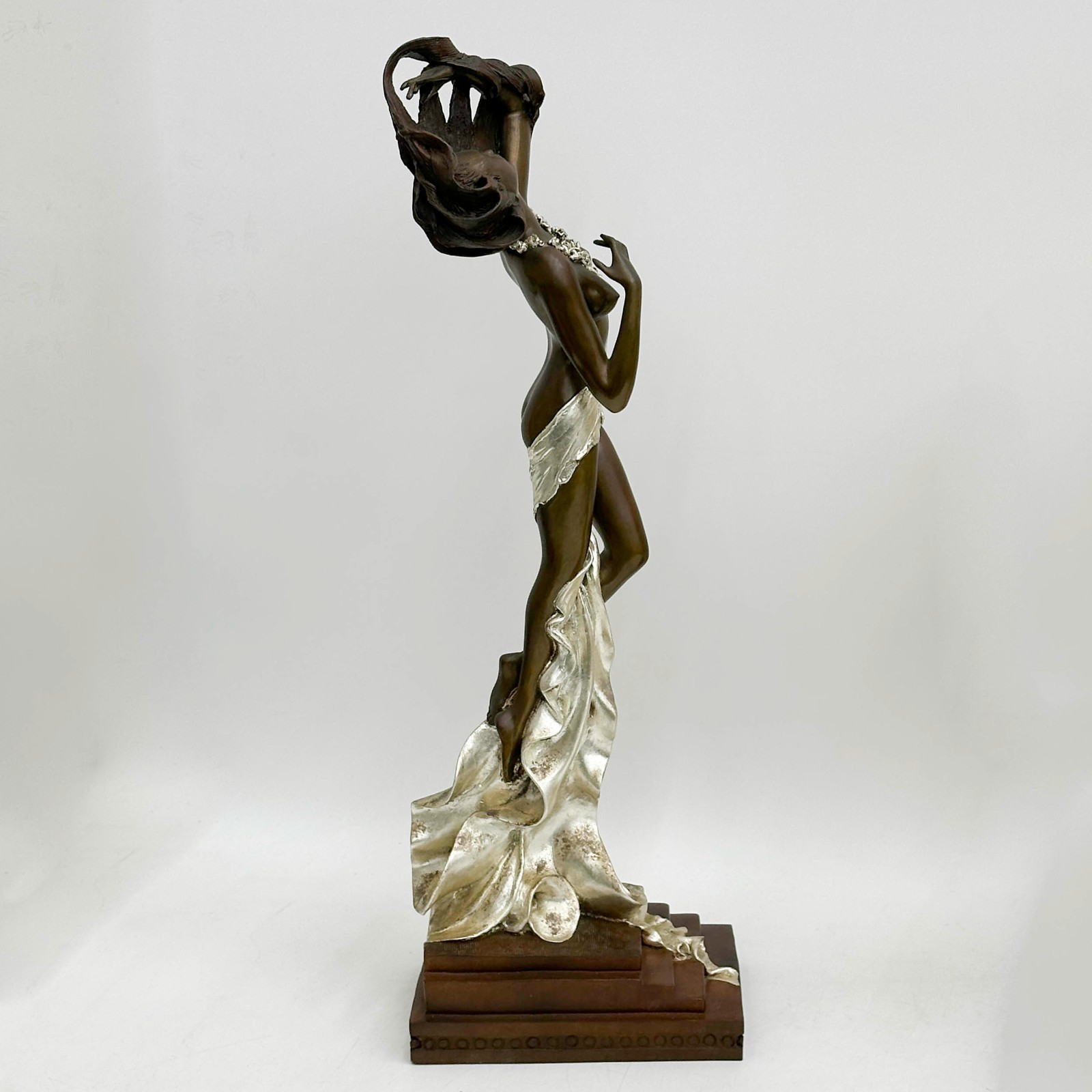Angelo Basso Italian Primavera Patinated & Leafed Bronze Sculpture Ltd Ed/175