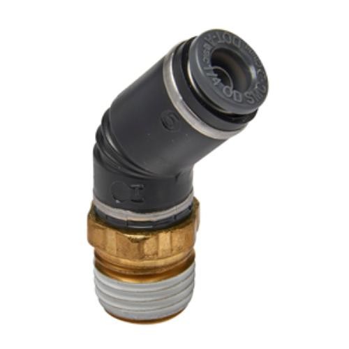 S.u.r. And R Auto Parts AB4230 45 Swivel Male Elbow 1/4" Tube X 1/4" Npt (2)