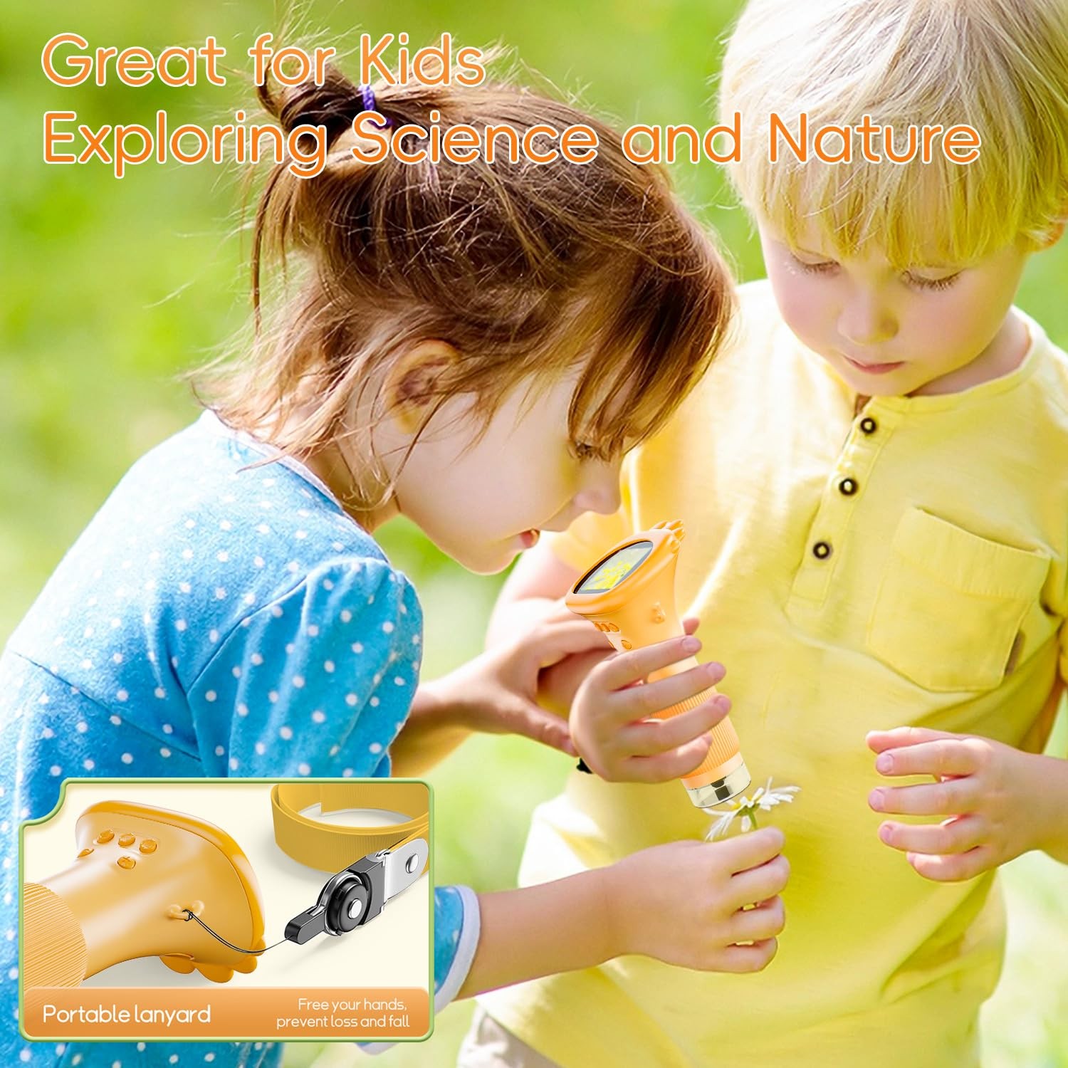 Microscope for Kids, SKYBASIC 2" IPS Screen 1000X Handheld Digital Microscope...