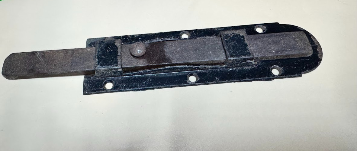 Vintage Wrought Iron Door Lock Sliding Bolt Old Gate 8 inches