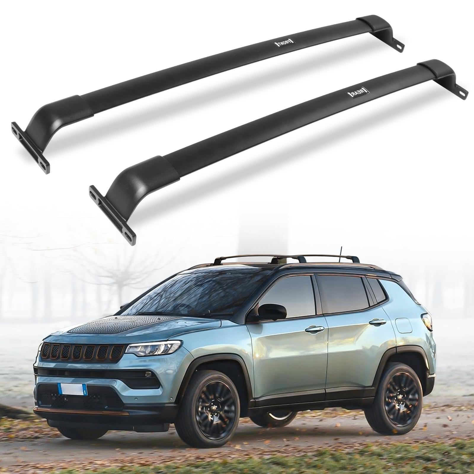 220lbs Cross Bar Roof Rack Fit for Jeep Compass 2018-2026 Cargo Bar Carrier C...