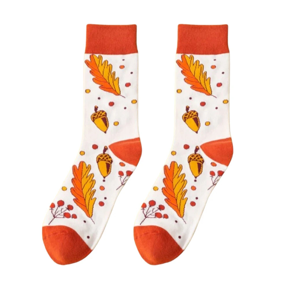 Autumn Leaf - Cotton Colorful Fashion Socks UK 5-10