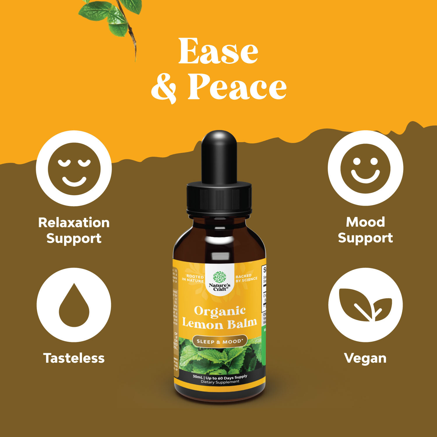 Organic Lemon Balm Leaf Liquid Extract for Immune Support 30mL