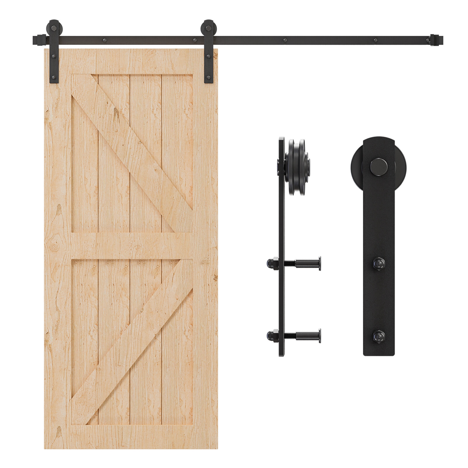 CCJH 6/6.6FT Modern Sliding Barn Door Hardware Track Kit forSingle Door,Smoothly