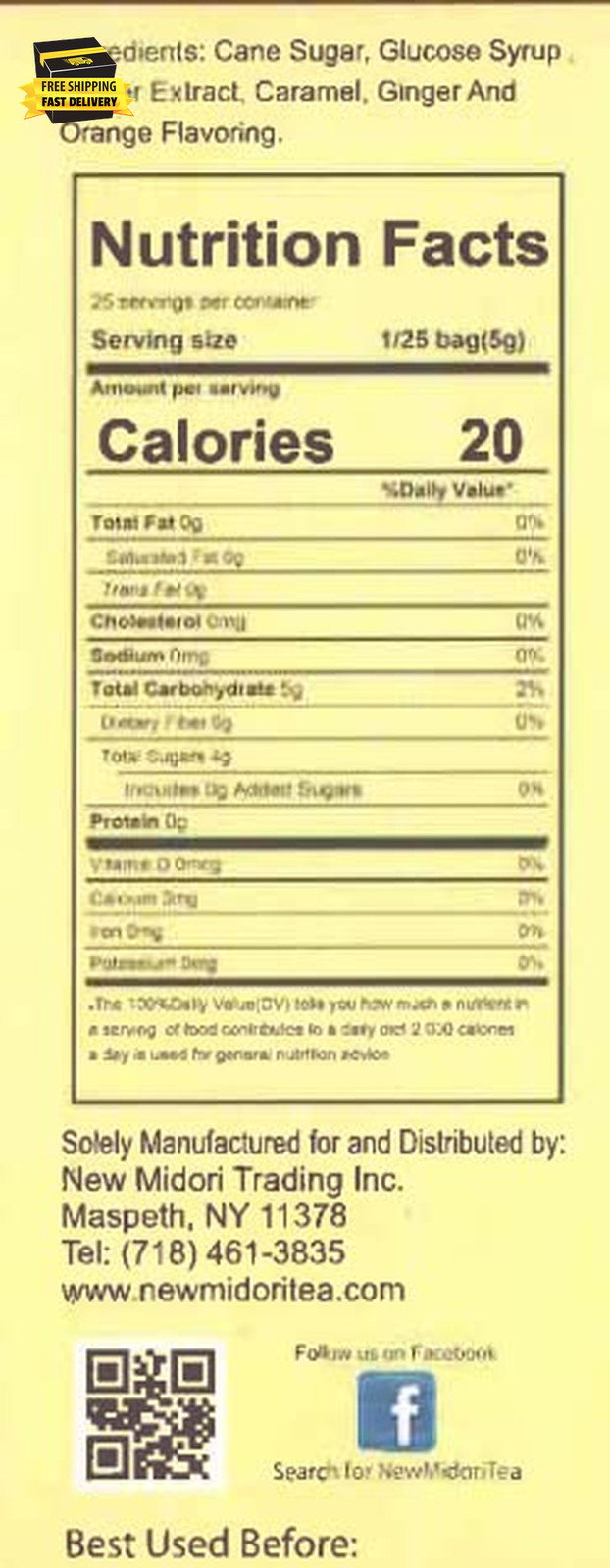Amber Ginger Rock Candy (2-Pack) ⭐️⭐️⭐️⭐️⭐️