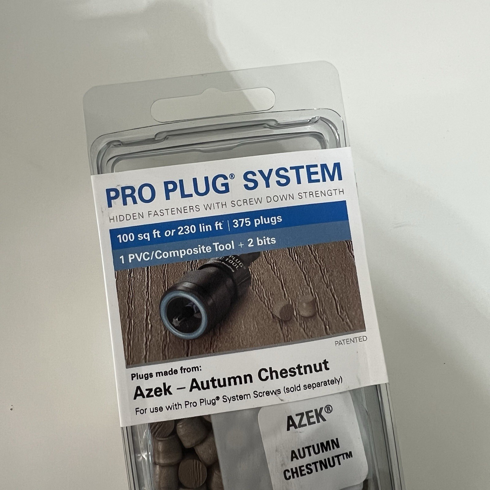 Azek NEW Autumn Chestnut Pro Plug System Plugs And Composite Tool Kit 375 Pcs