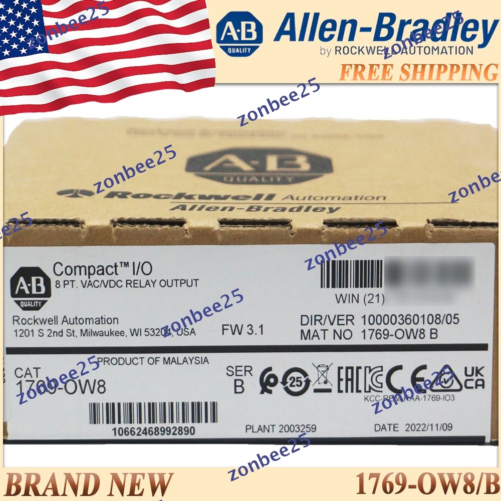 Brand New 1769-OW8/B CompactLogix Relay Output Module AB 1769-OW8 serB Free Ship