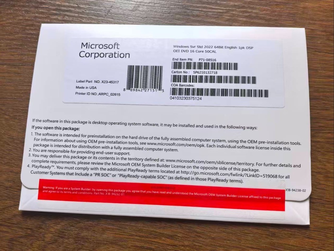 Windows Server2019,2022, 2025 Standard*New Sealed DVD and Product Key*Freeship