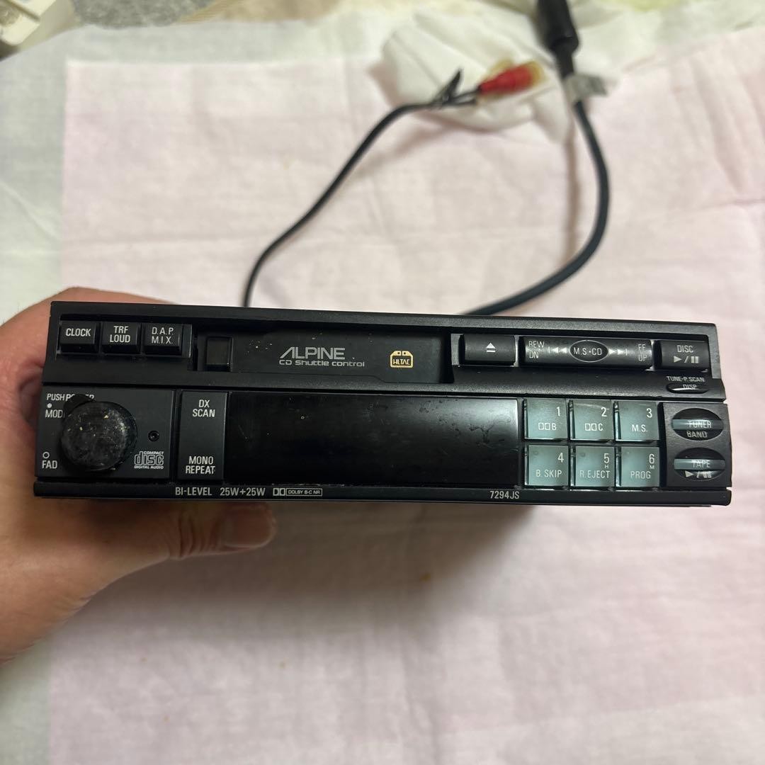 JUNK ALPINE 7284JS Car Stereo Cassette Deck CD Shuttle control 25W+25W