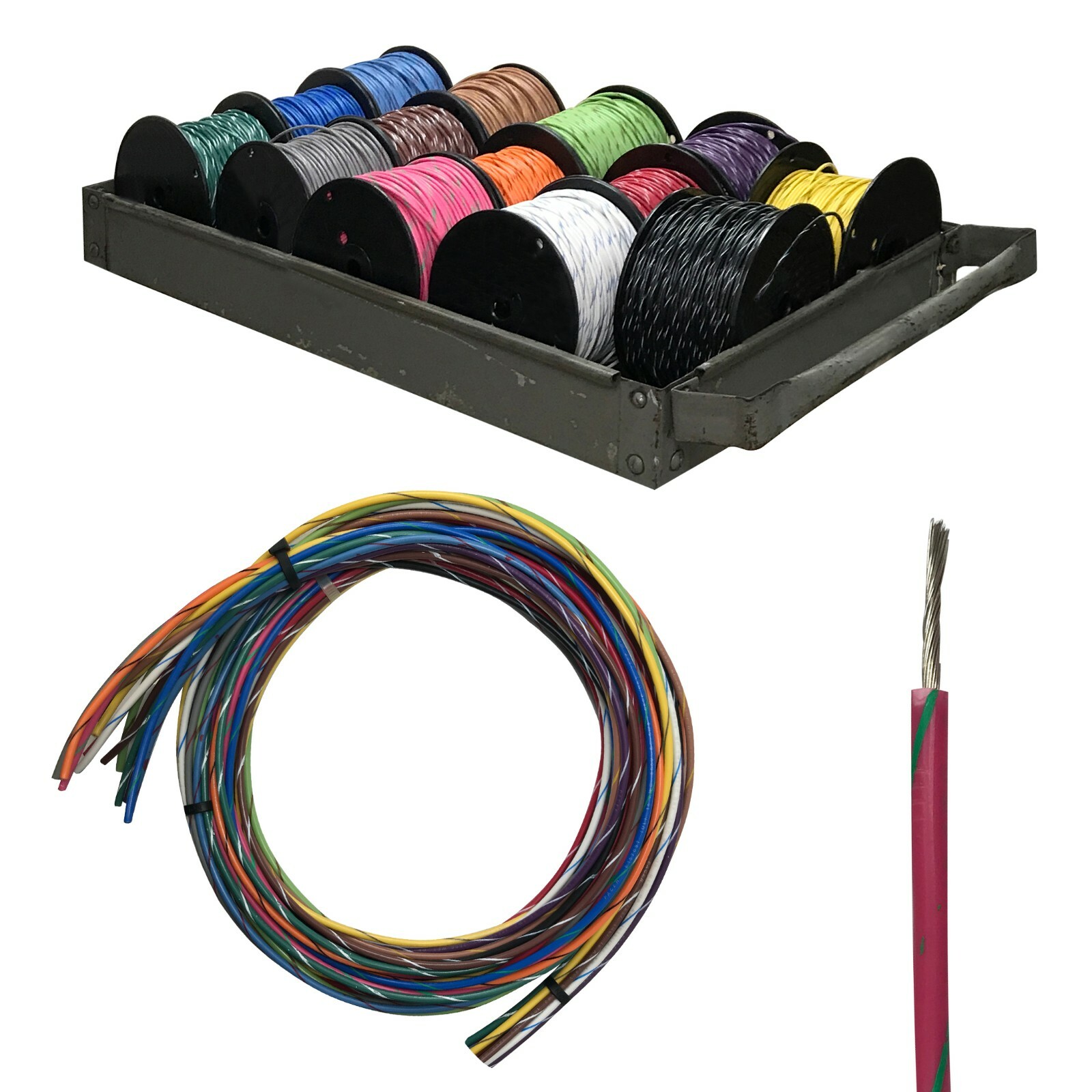 Striped Primary Wire 18 AWG Gauge 500 FT Car Boat Marine Tinned Copper 14 Colors