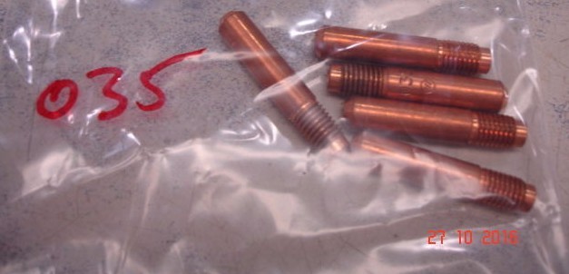 Package of 5 Miller .035 Contact Tips 054-183 1-7/16" OAL Millermatic OEM