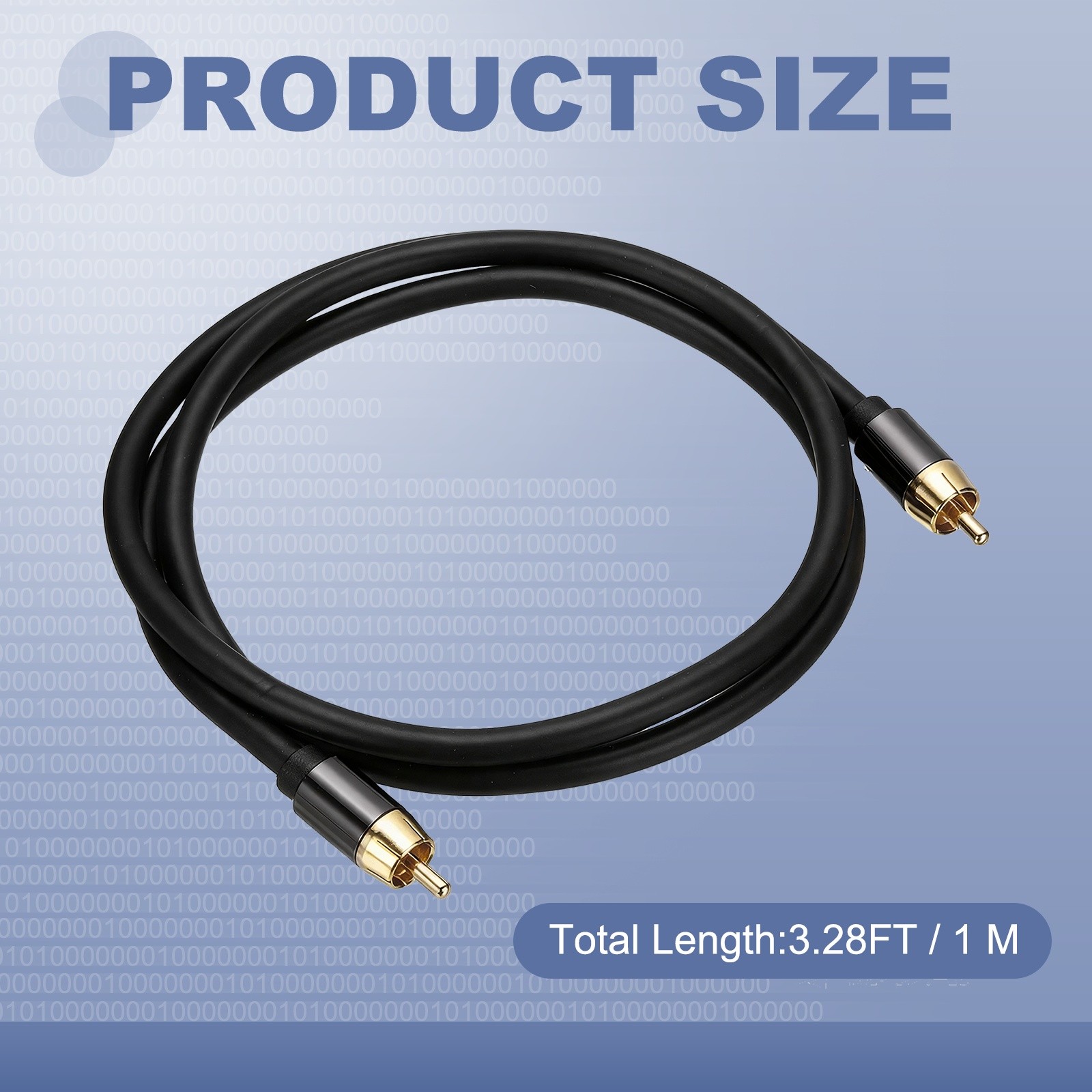 Subwoofer Cable, RCA to RCA Digital Coaxial Audio Cable, 3ft Black