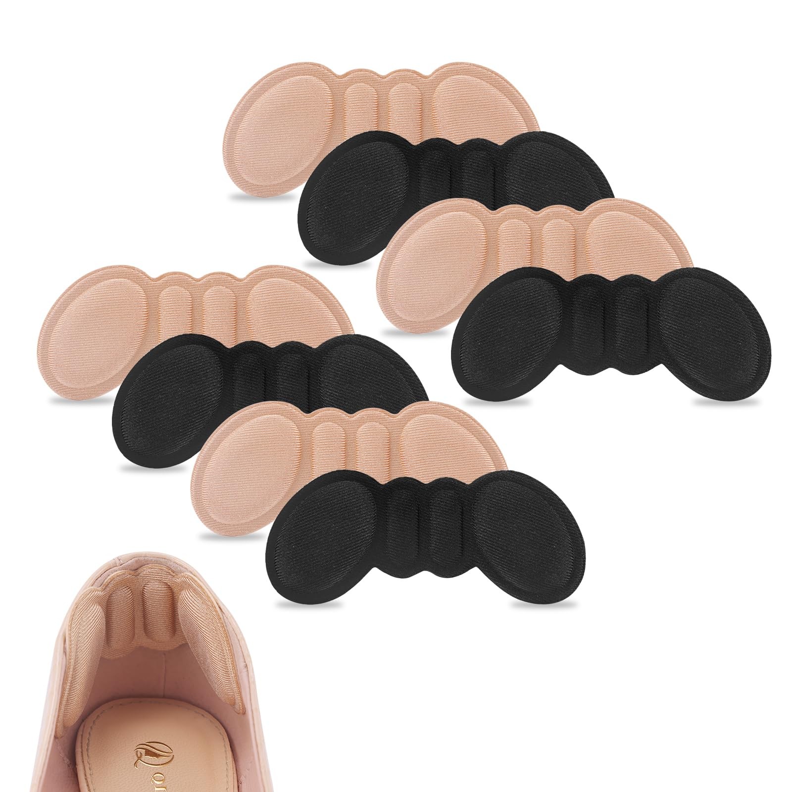 Heel Pads for Shoes That are Too Big, 4 Pairs Foamed Cotton Heel Cushions for...