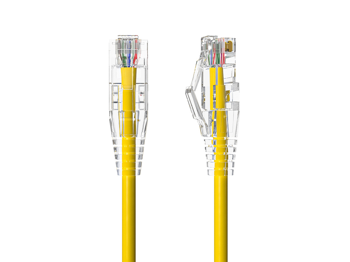 15ft Slim Cat6 Ethernet Cable Thin 28AWG Snagless RJ45 for Gaming PS5 TV, Yellow