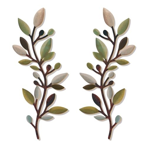 Zzbakress 2 Pcs Colorful Tree Leaf Wall Art Decor Vine Home Wall Decor Unique