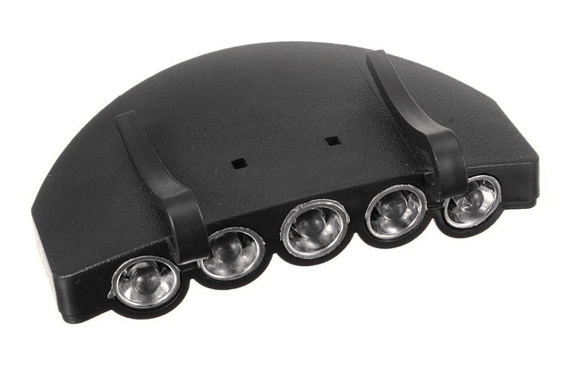 2 Bright 5 LED Under the Brim Cap/ Hat Light HEAD LIGHT with Batteries