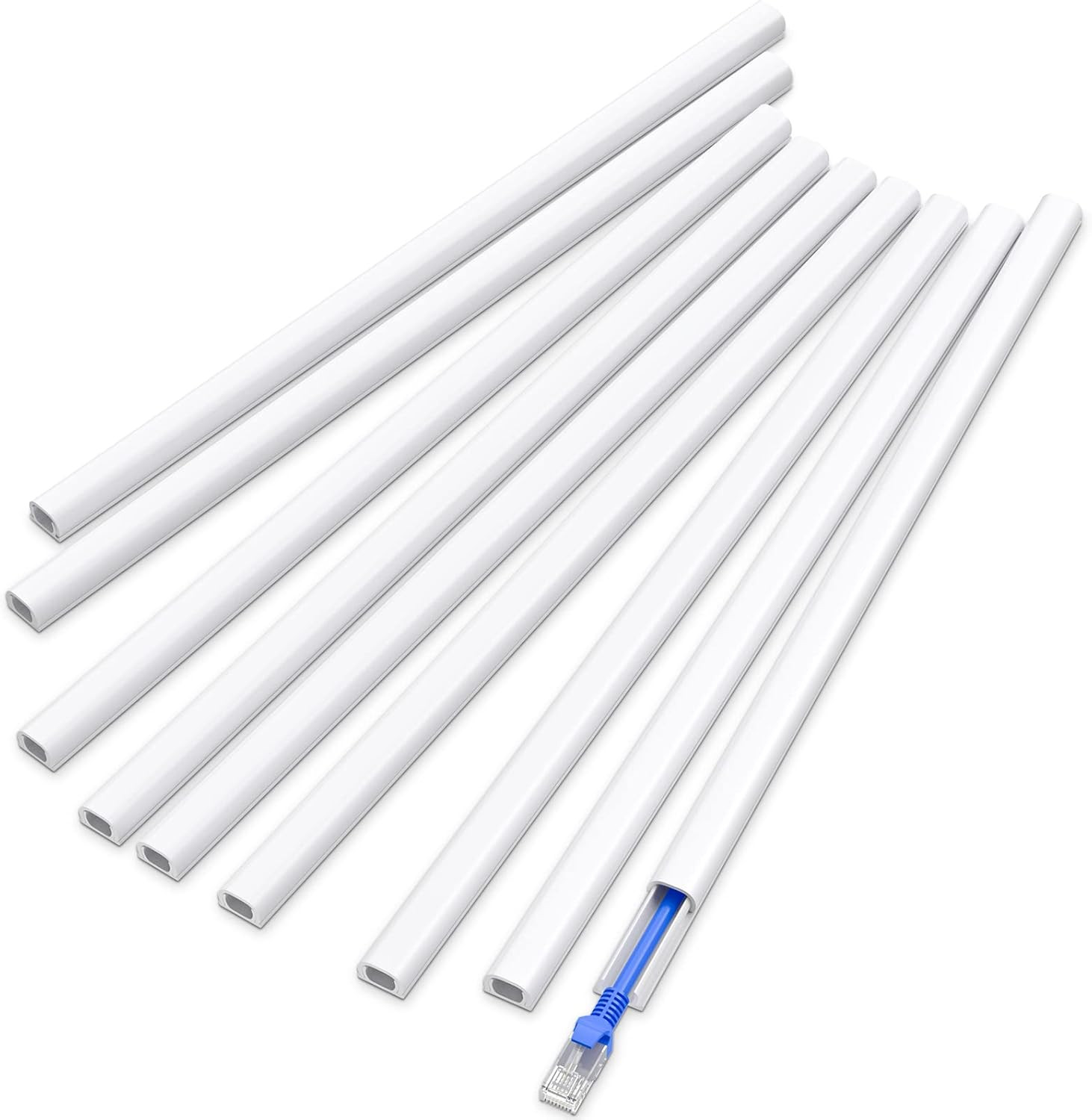 128In Cord Hider for 1 Cord, Self-Adhesive Cord Covers for Wires on Wall, Easier