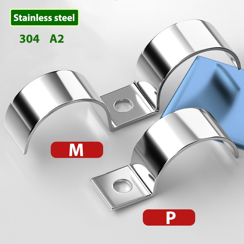 Stainless Steel A2 Half Saddle Clamps Pipe Clip Heavy Duty Tube Clamp P&M Fixing