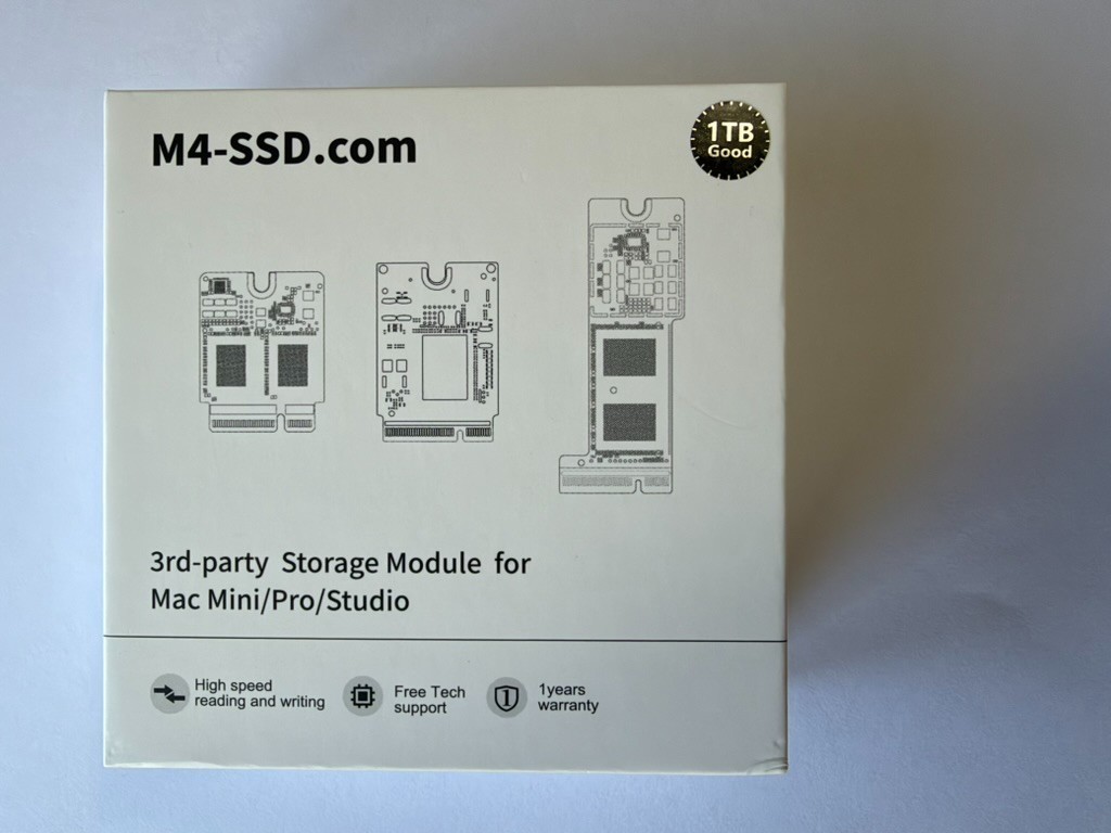 M4-SSD 1TB SSD Upgrade Module for Mac mini M4 [/ M4 Pro] — No Soldering, Genuine