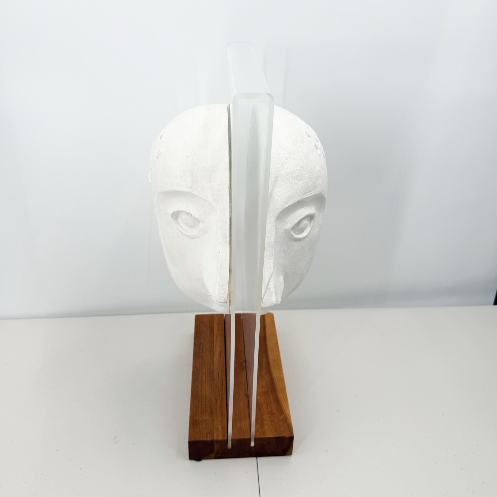 Vintage Bennington Pottery David Gil Ceramic Split Head Face Sculpture MCM Art