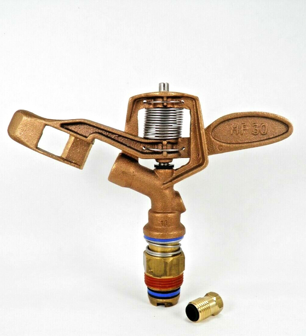 1 AQUA BURST HF-30 3/4" HEAVY DUTY BRASS IMPACT SPRINKLERS REPLACE RAIN BIRD 30H