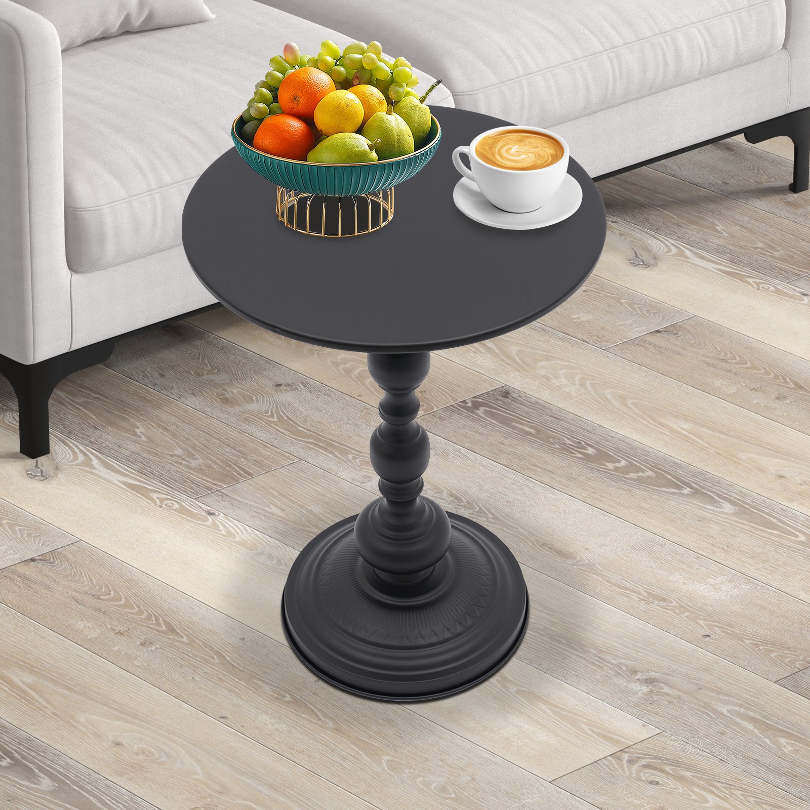 Retro  Round Side Table Carbon Steel Sofa End Table Living Room Bar Coffee Table