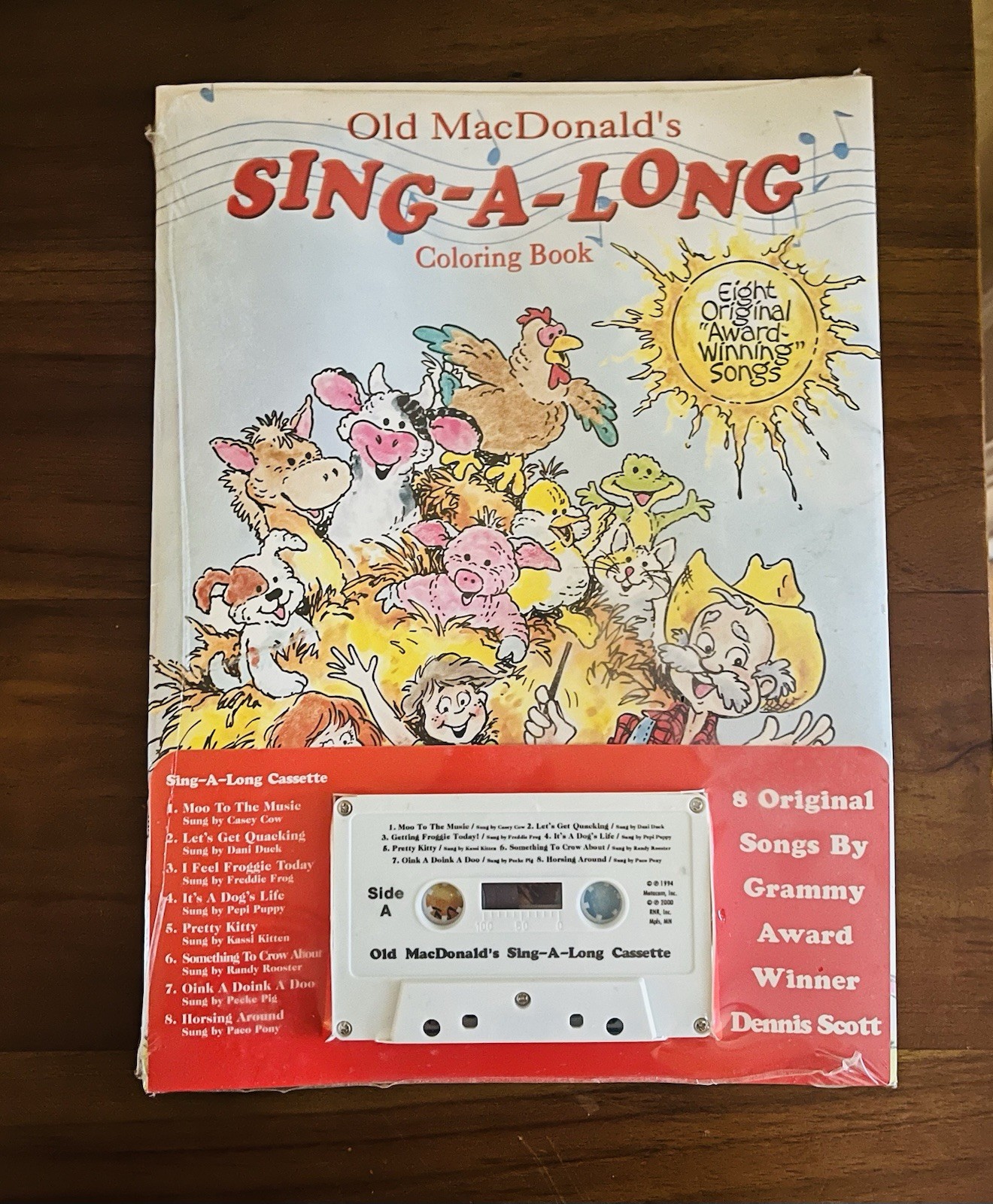 Vintage Old MacDonald's Sing-A-Long Coloring Book Cassette Dennis In Packaging