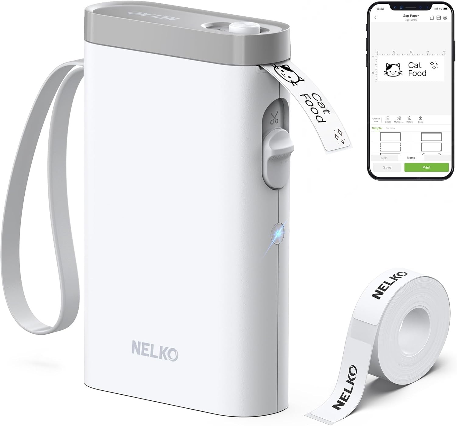 Nelko P21 Bluetooth Label Maker Mini Printer White