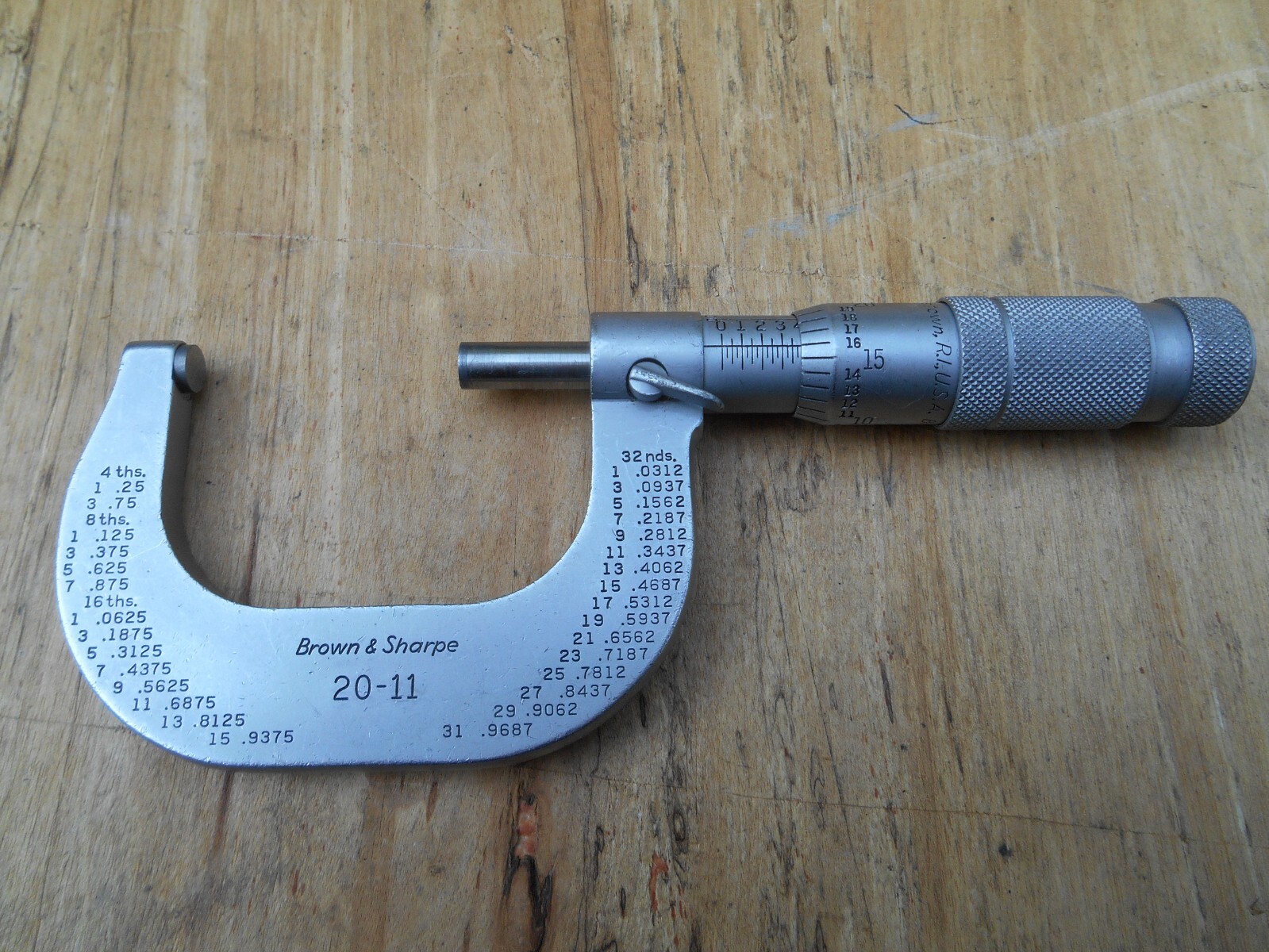 BROWN & SHARPE 20-11 MICROMETER , 1-2" , .0001"