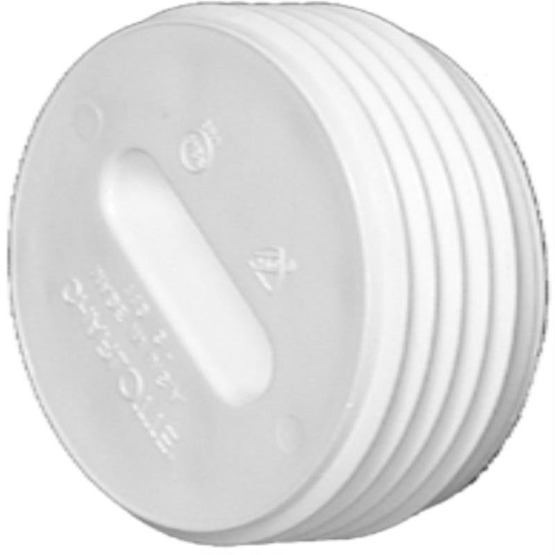 Charlotte Pipe PVC 00110 1000 Sch 40 PVC Flush Cleanout Plug 4 Male Dia. in.