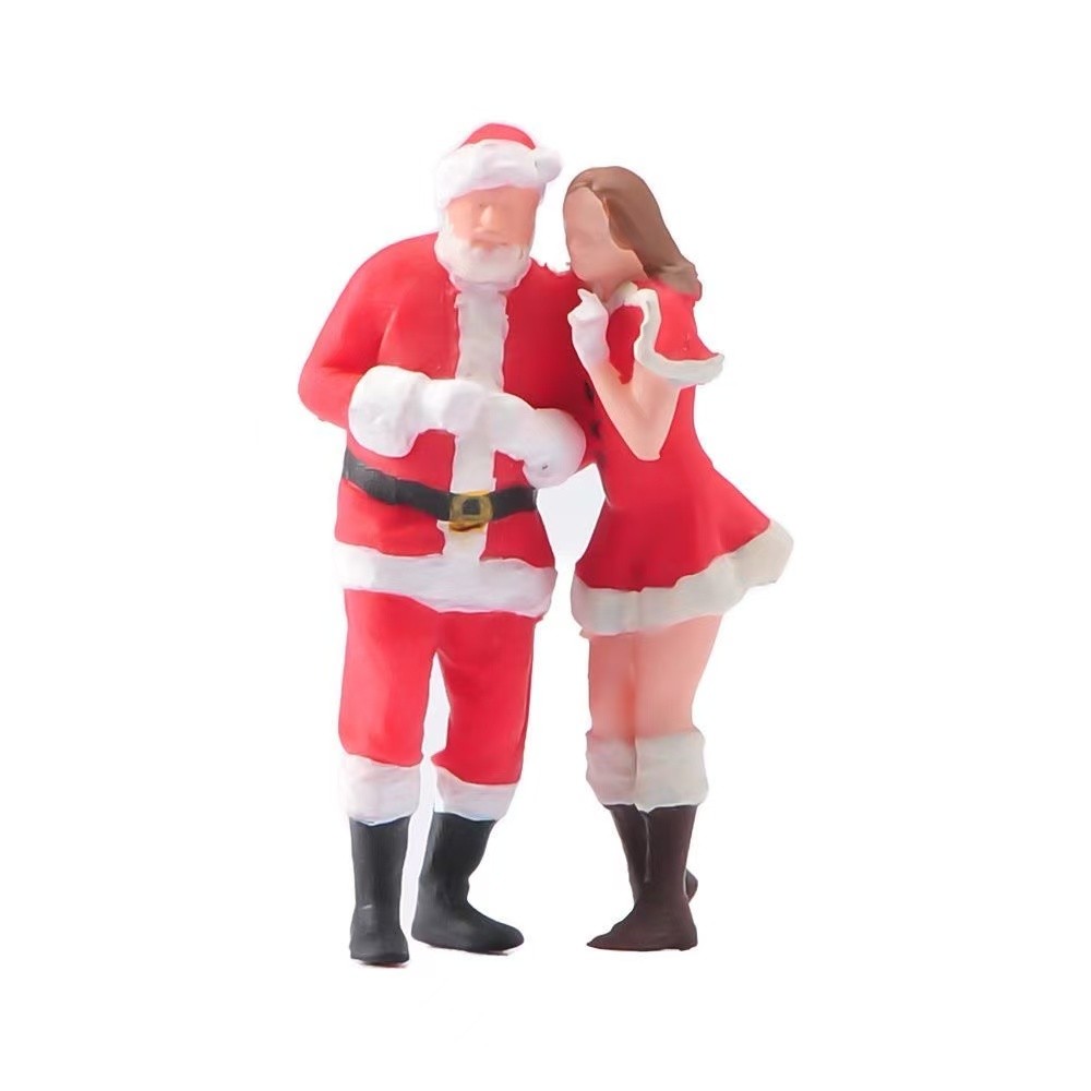 1:64 Painted Figure Model Miniature Resin Diorama Sand Santa Girl Chirstmas Toy