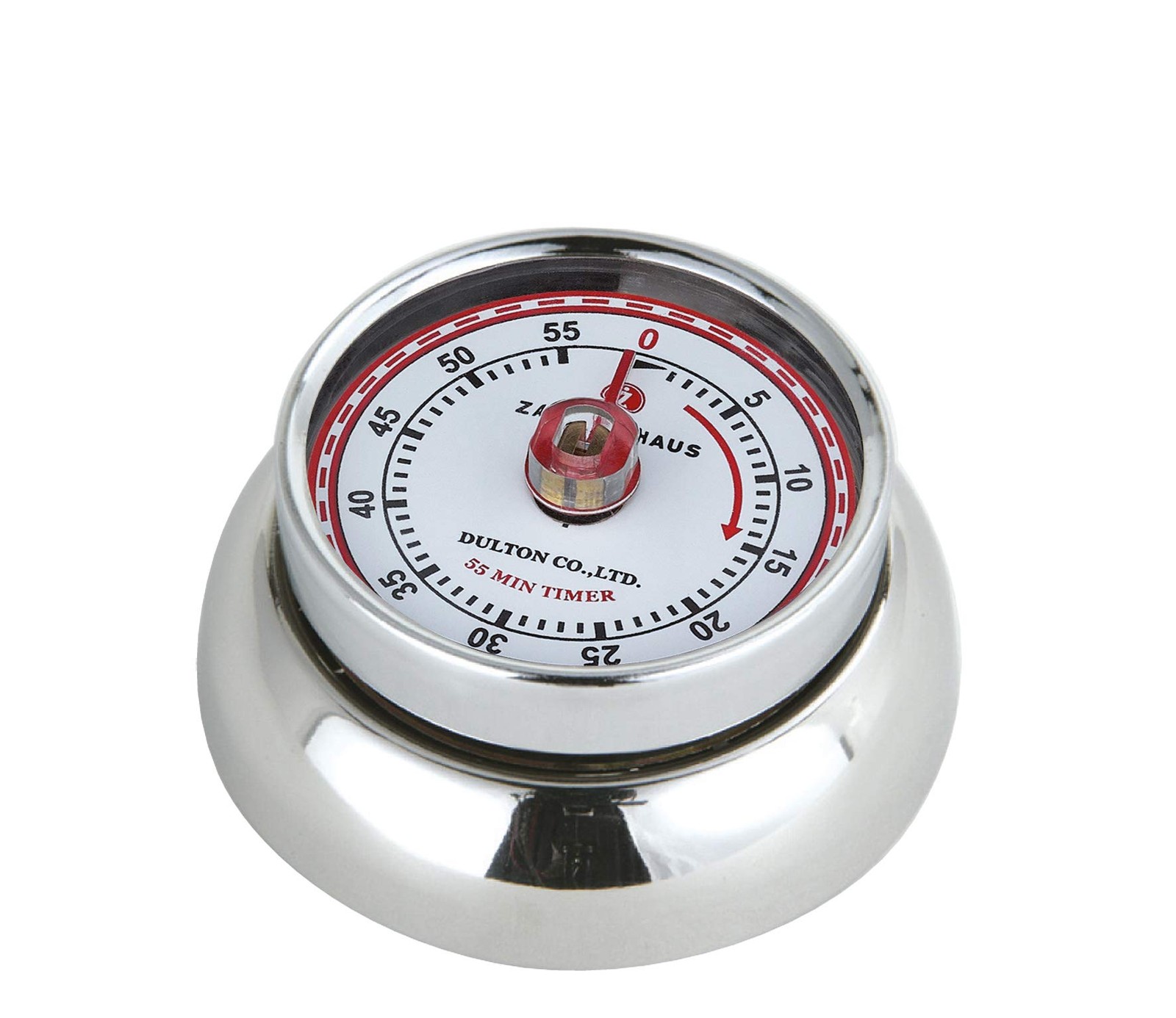 Zassenhaus Retro 'Speed' Kitchen Timer with Magnet – Stainless Steel, 55 Min