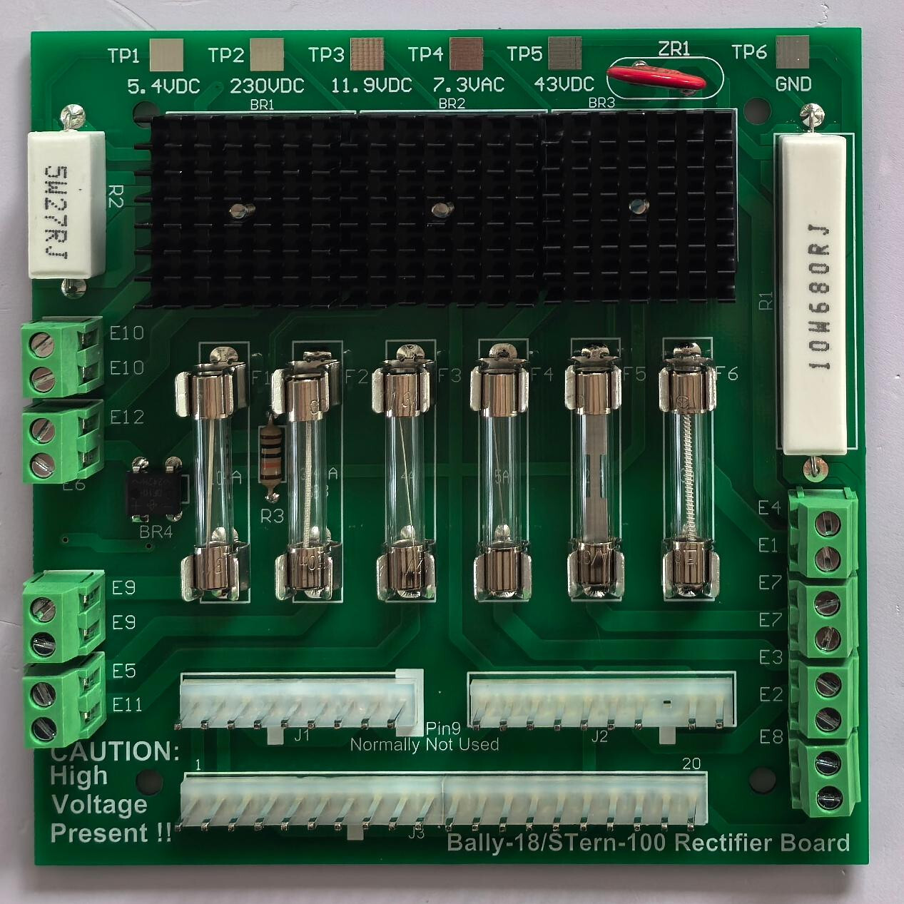 Power Supply Voltage Rectifier Board Replacing Stern TA-100 - Solderless