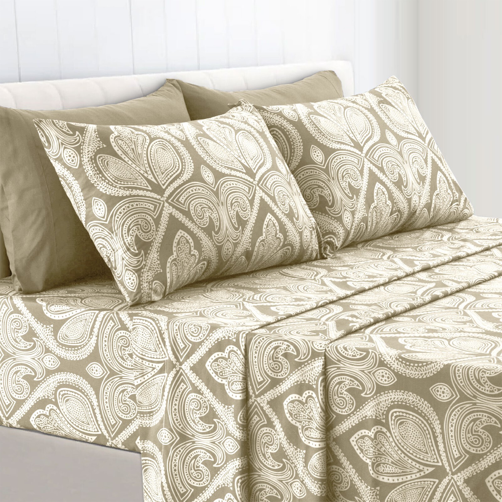6 Piece Bed Sheets Microfiber Comfort Ultra Soft Deep Pocket Sheets Pillowcases