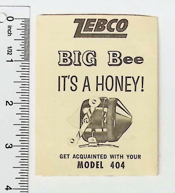 Zebco Big Bee Model 404 Fishing Reel Manual Parts List Old Fishing Reels