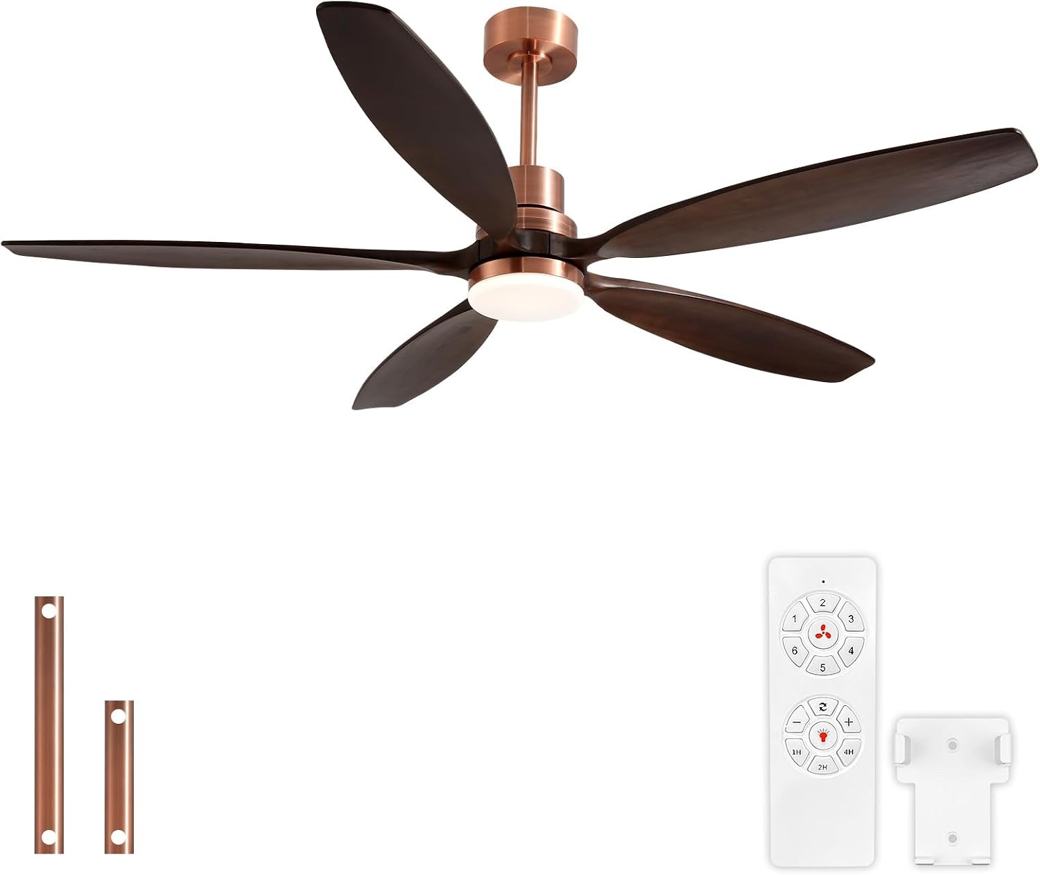 60'' Large Farmhouse Ceiling Fan w/ Lights & 5 Wood Blades Indoor/Outdoor Bronze