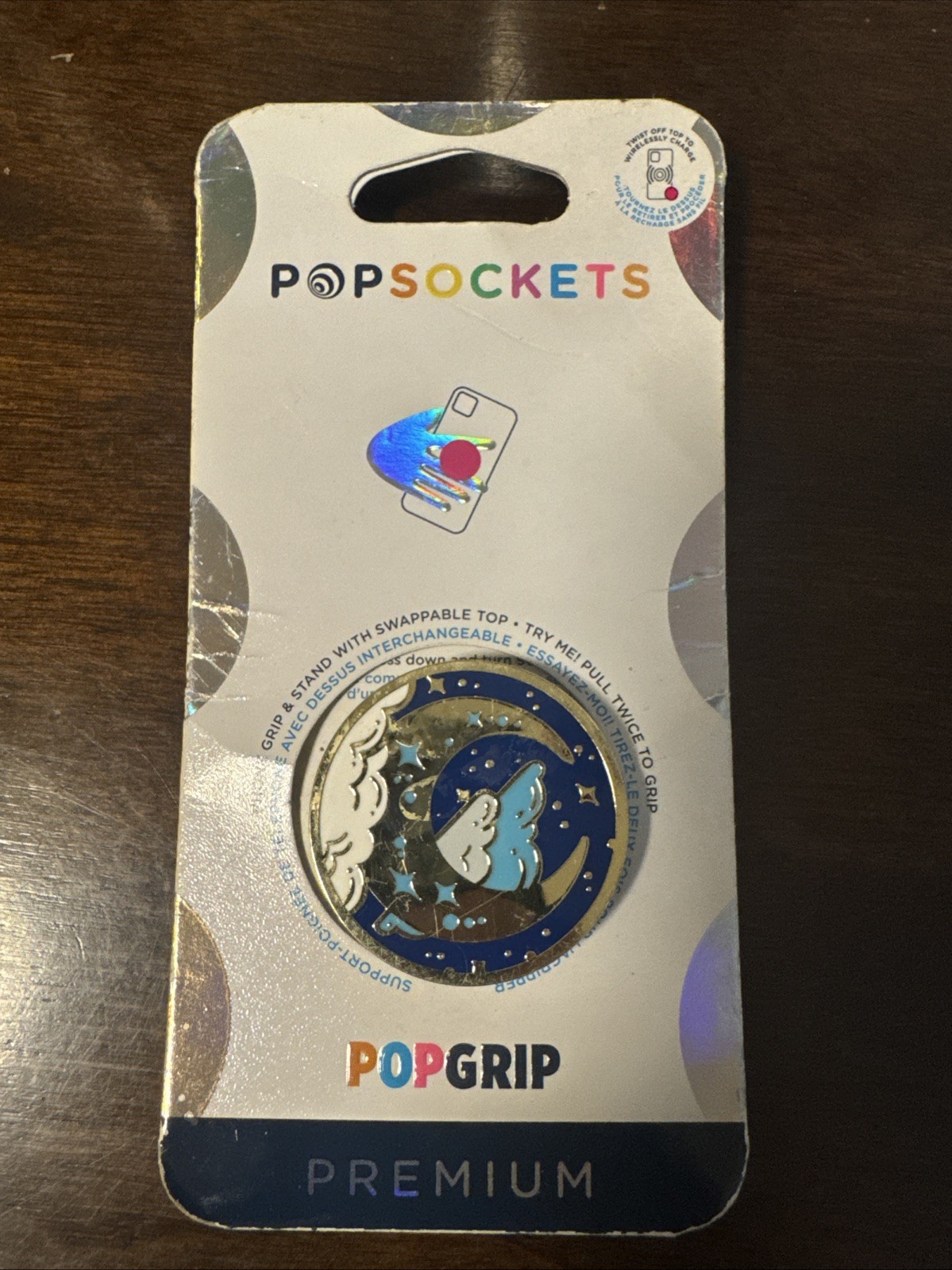 PopSockets PopGrip Premium Phone Grip & Stand - Enamel Fly Me To The Moon