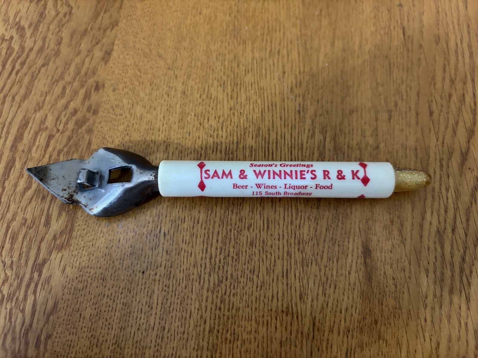 VINTAGE SAM & WINNIE’S R&K ADVERTISING BOTTLE OPENER SALEM IL