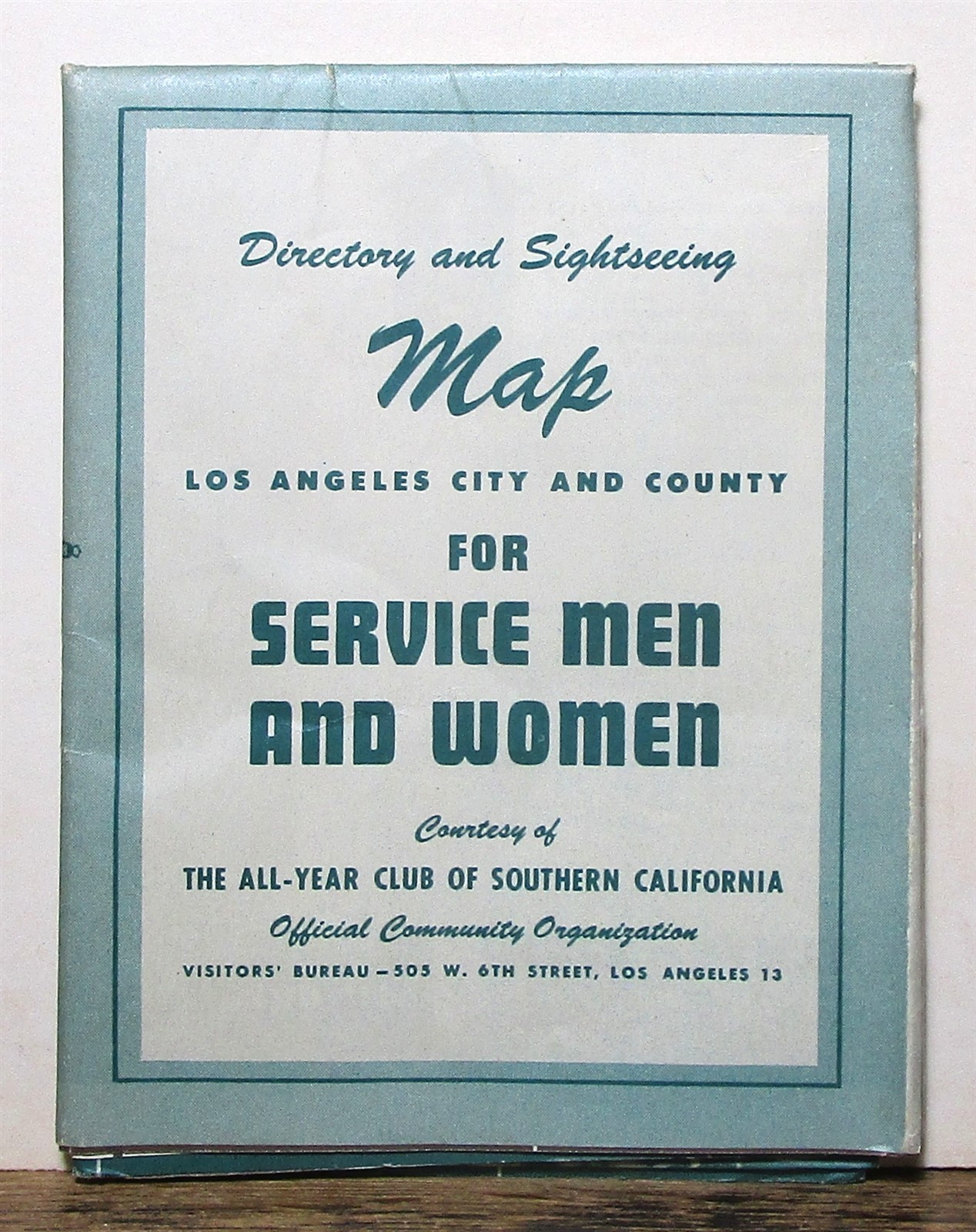 1944 map of Los Angeles for service men and women
